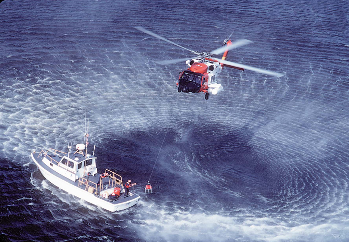 Rescue made possible by a Sikorsky helicopter.